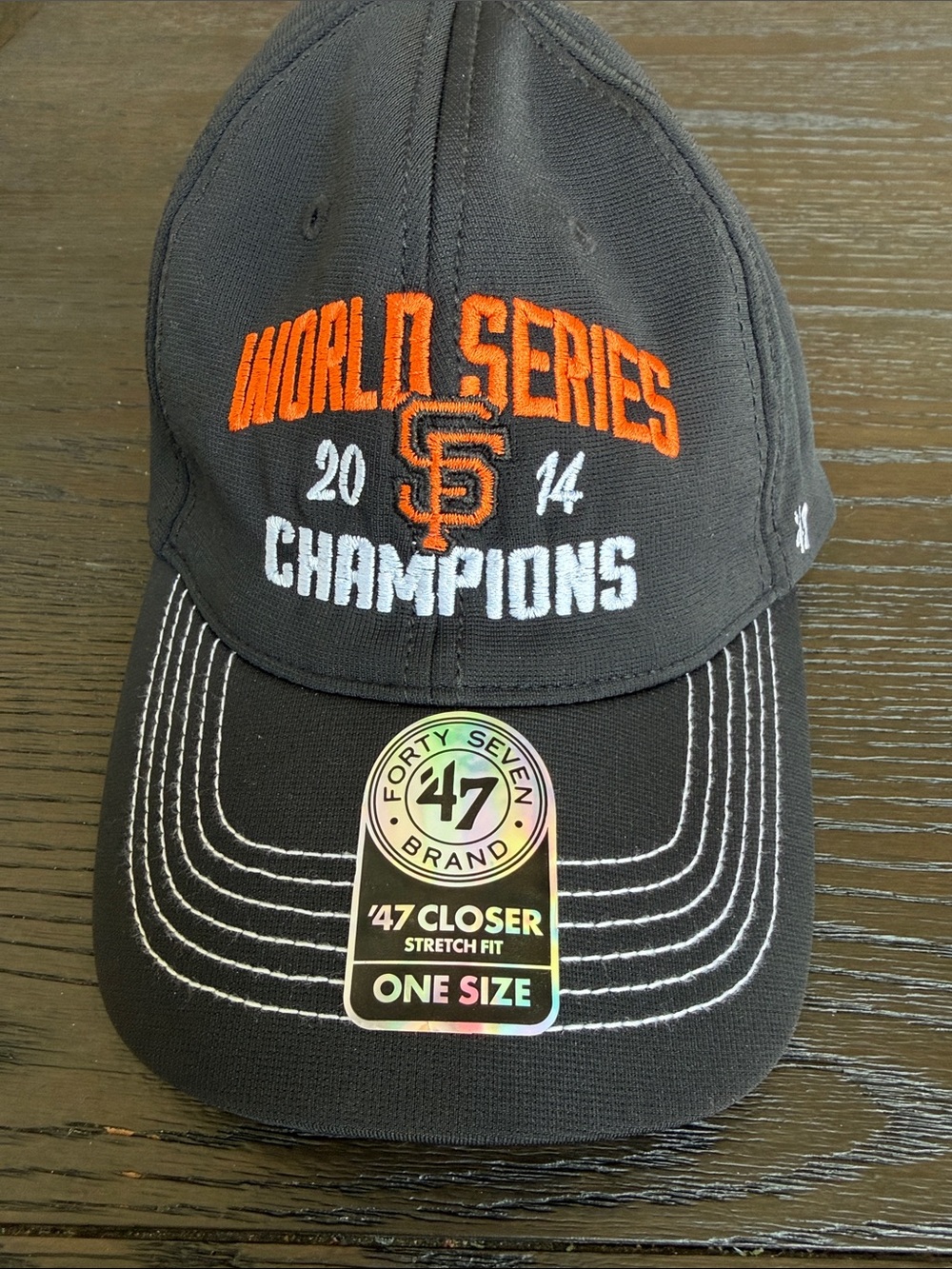 47 Brand San Francisco Giants Black Hat with Orange & White Embroidery